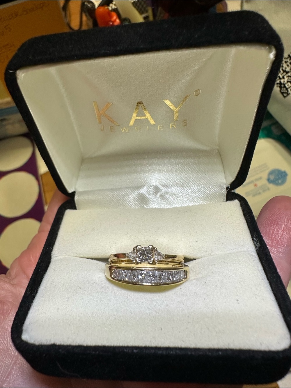 Princess Cut Diamond Bridal Ring Set 14K